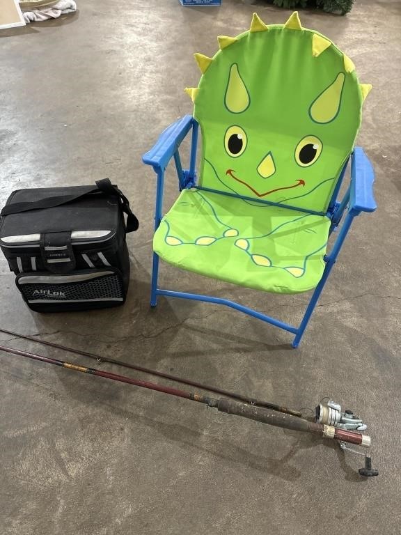 Olympic fishing rod, chair & airlock cooler