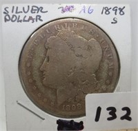 1898-S Morgan silver dollar