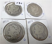 4 - 1897-O Morgan silver dollars