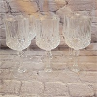 6 Crystal Wine Glasses
