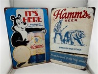 Hamm’s Beer Metal Signs. Bear.
