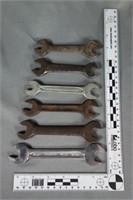 Seven (7) assorted open-ended wrenches