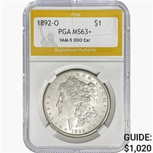 1892-O Morgan Silver Dollar PGA MS63+ VAM-5 DDO