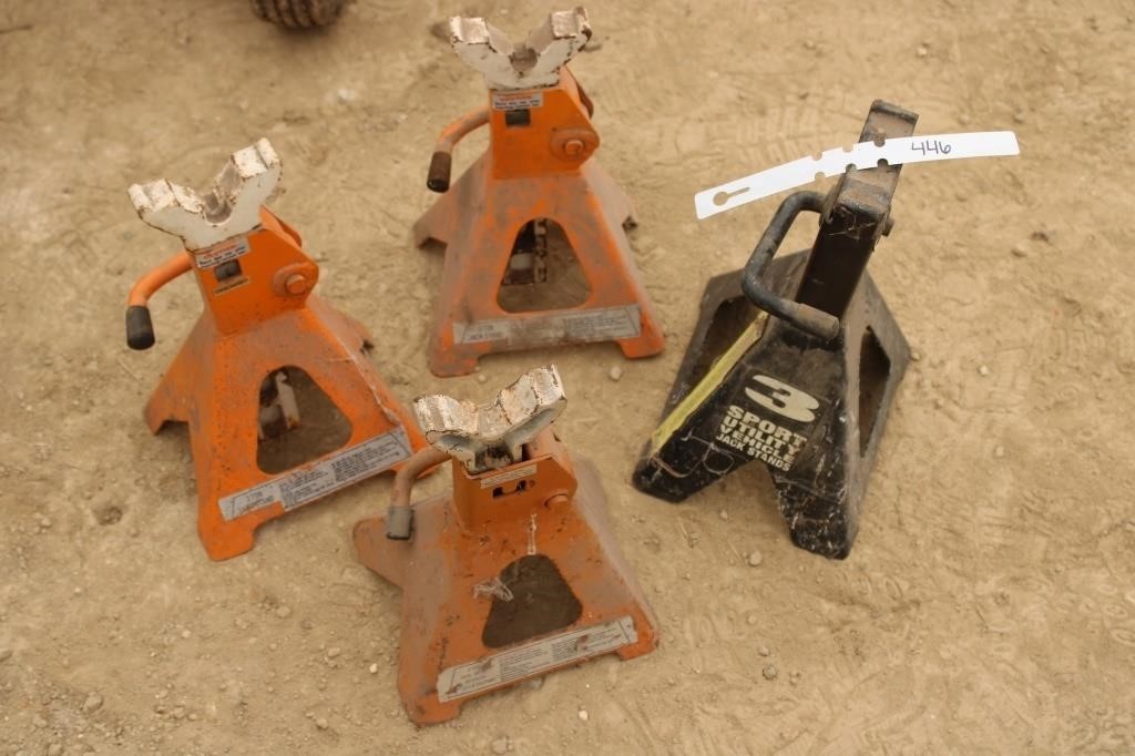 (4) 3 ton utility vehicle jack stands