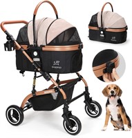 Pet Stroller for Small Medium Dogs Gray & Yellow