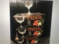 A- Crystal Petale champagne glasses (24) total