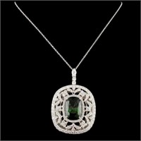 15.19ct Tourmaline & 4.32ctw Diam Pendant in 18K G