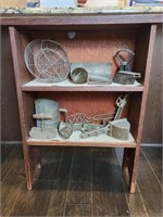 Lot Of 11 Vintage/antique Kitchen Gadgets & Shelf