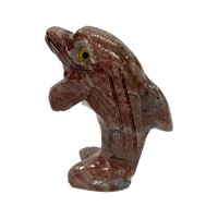 Natural Hand Carved Soapstone Dolphin