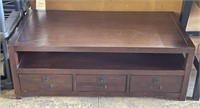 Wooden Coffee Table w/ Shelf & Drawers