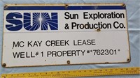 24x12 SUN PETROLEUM porcelain oil lease sign