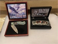 LOT OF 2 KNIVES IN CASES 1 ELVIS PRESLEY