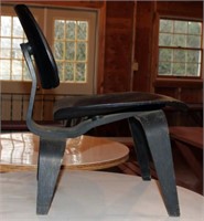 Eames "LCW" molded plywood black chair,