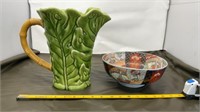 Monterey Collection Green Bamboo Leaf Pitcher &