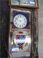 Framed mirror art - Old Style clock  - lights up -