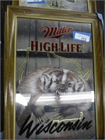 Framed mirror art - Miller High Life "The Badger