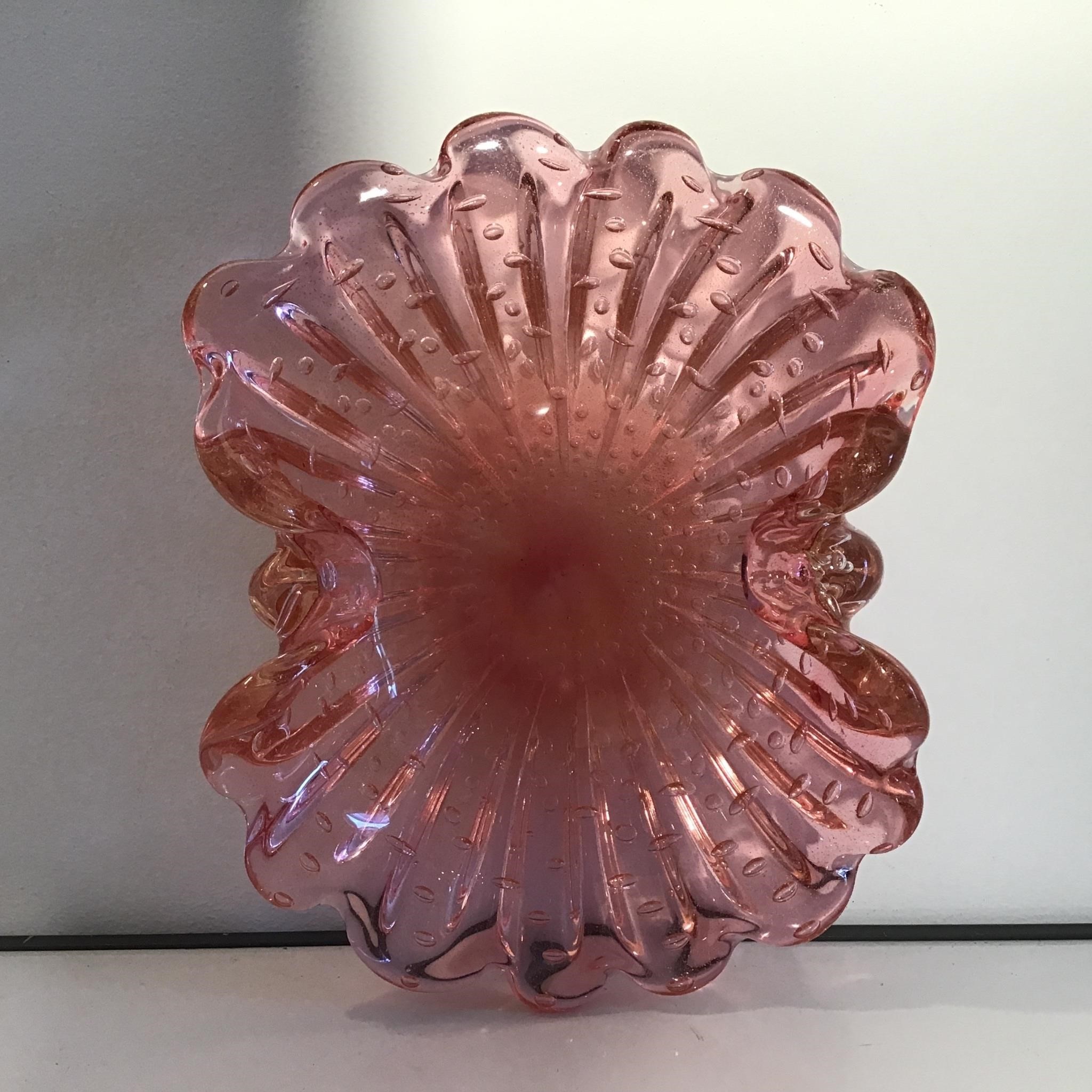 PINK ART GLASS BOWL