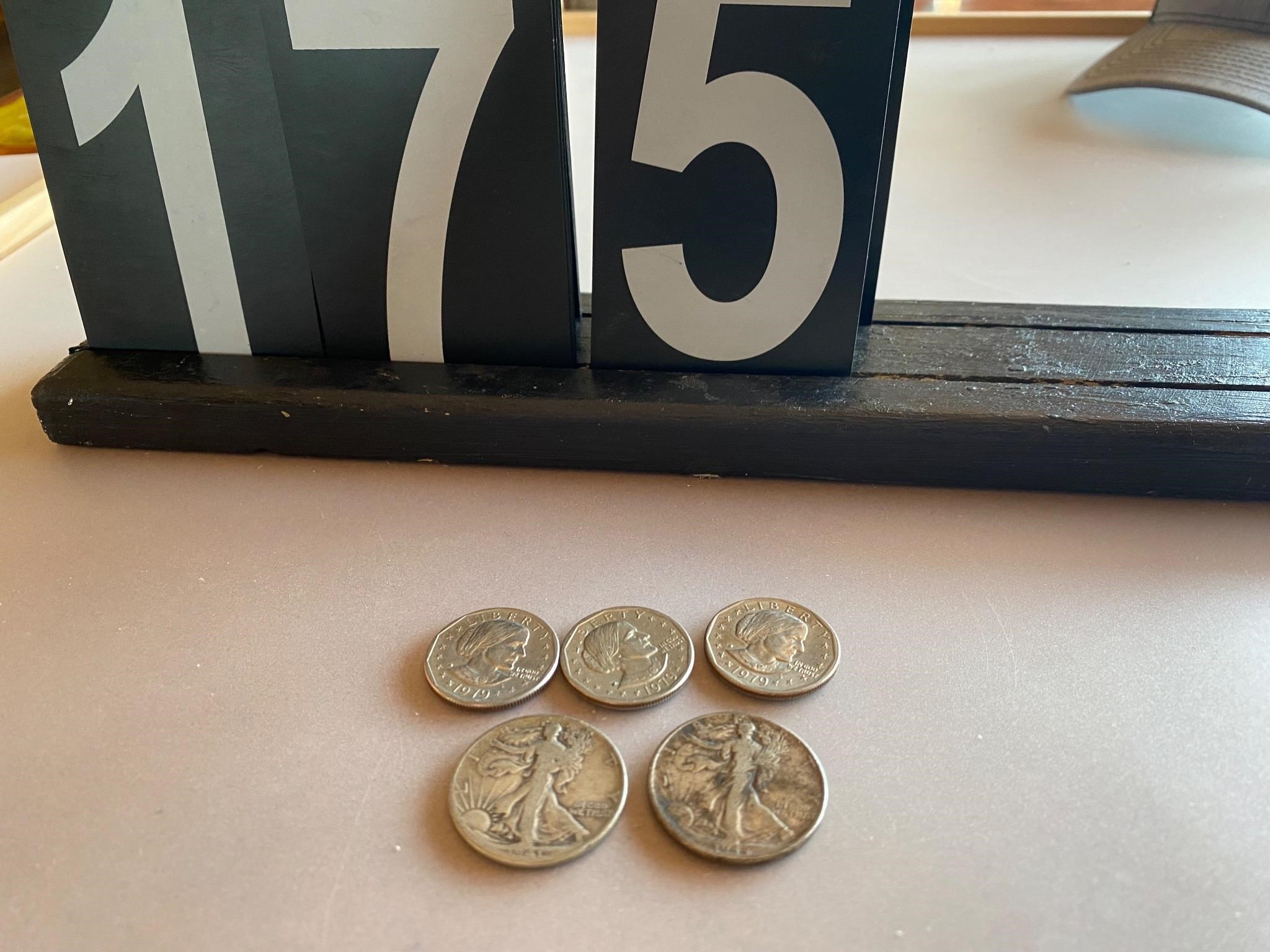 1941 & 1944 Walking Liberty 1/2 Dollars & 3 1979D