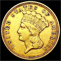 1856 $3 Gold Piece LIGHTLY CIRCULATED