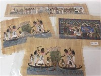 4 pc Lot of Egyptian Papyrus Artwork