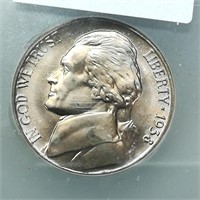 1938 Jefferson Nickel 5c MS63 ICG