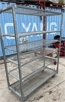 Galvanized Rolling Greenhouse Shelving Unit 58"