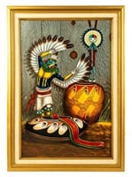 Art Jimmy Yellowhair Painting Kachina Eagle