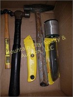 Box for tools including shipping hammer