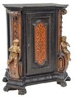 ITALIAN CABINET WITH PARCEL GILT CARVED PUTTI