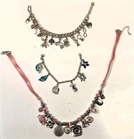 charm bracelets & necklace