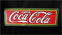 1989 porcelain Coca-Cola sign, 18" x 6"