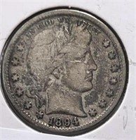 1894 Barber Quarter F