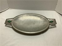 Oval Metal Bowl with Handles
