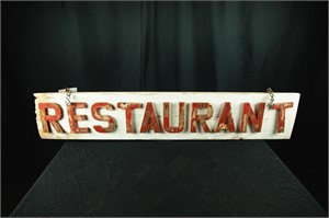 Wooden Restaurant Sign