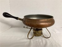 Copper Finish Pan on Warming Stand