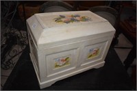 Wooden Painted Box As Found w/Needlepoint