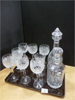 Glass - 8 Glasses / 2 Decanters Tallest 13"