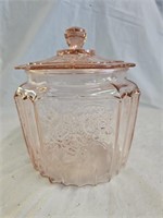 Hocking Mayfair Pink Depression Glass Cookie Jar