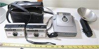 3 Vintage Cameras & Flash - 2 Kodaks & 1 Polaroid