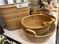 (3) Contemporary Woven Baskets