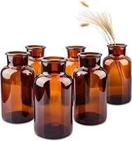 SEALED - PINIWON Set of 6 Amber Bud Vases, Small G
