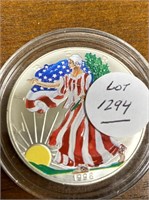 1998 UNC. PAINTED SILVER EAGLE COIN