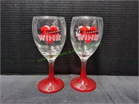 (2) Be Mine Wine Wine Glasses