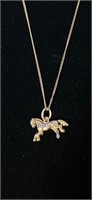 Sterling silver horse on 20" chain