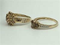Two 14k Andalusite ladies rings