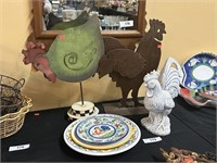 Decorative Roosters And Rooster Plates