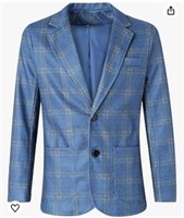 Sz L Men's Blazer Plaid Wool Look Suit Coats