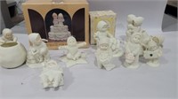 9 snowbabies and 2 precious moments figures