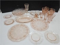 Lot of Pink Depression Glass