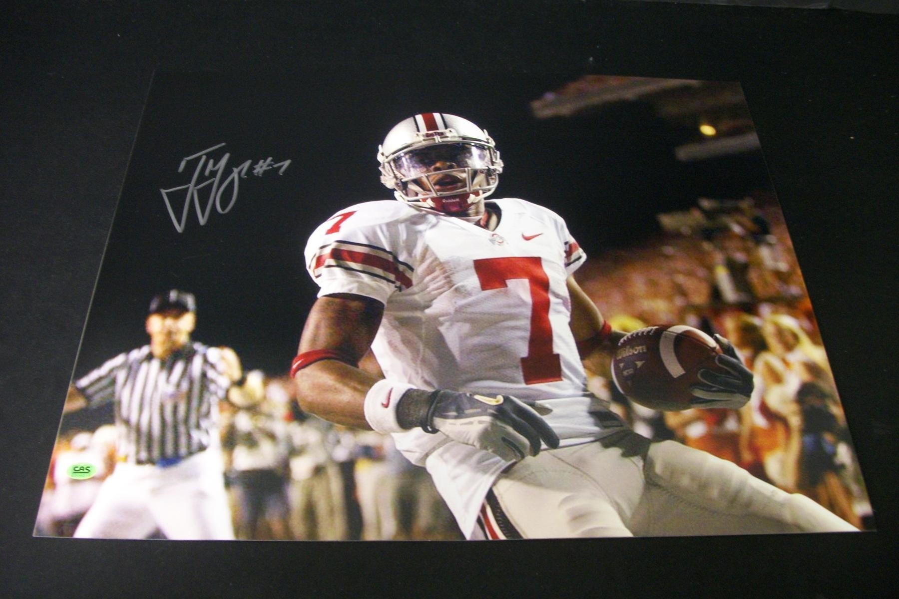 TED GINN JR SIGNED 16X20 PHOTO BUCKEYES COA